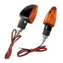 Coppia Frecce Nere Mod. Arrow Led Vetro Arancio Lampa 90091