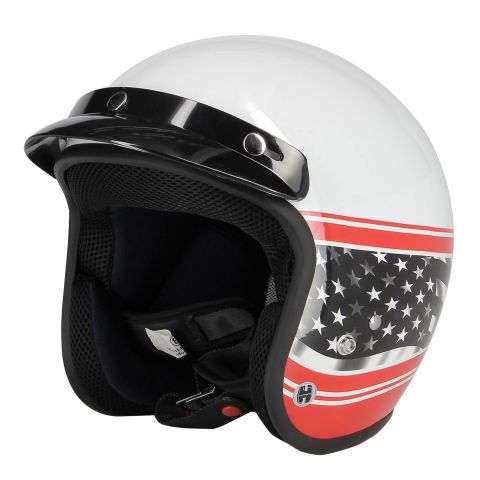 Casco Jet Fibra Motocubo Miami Vis Bolla Usa Blanco