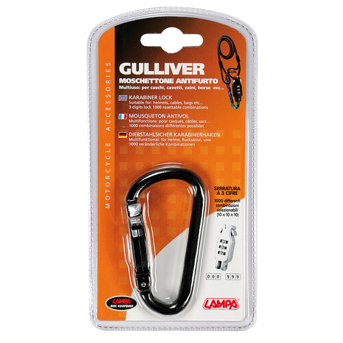 Moschettone Antifurto Nero Gulliver Lampa 90599