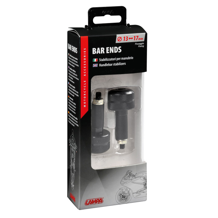 Coppia Contrappesi Manubrio Black 13/17 Mm Fissaggio Lampa 90644