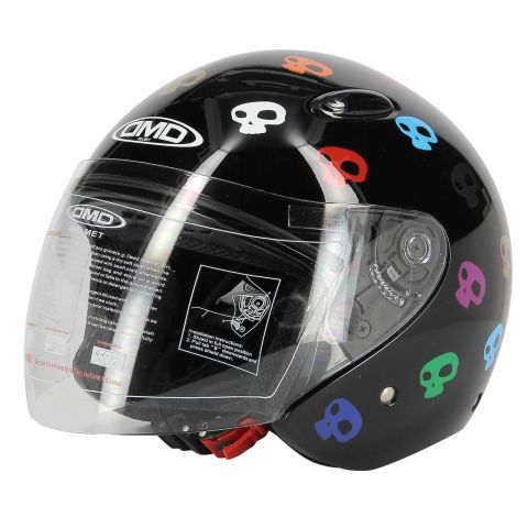 Casco Jet Dmd 007 Con Teschi Skull Black