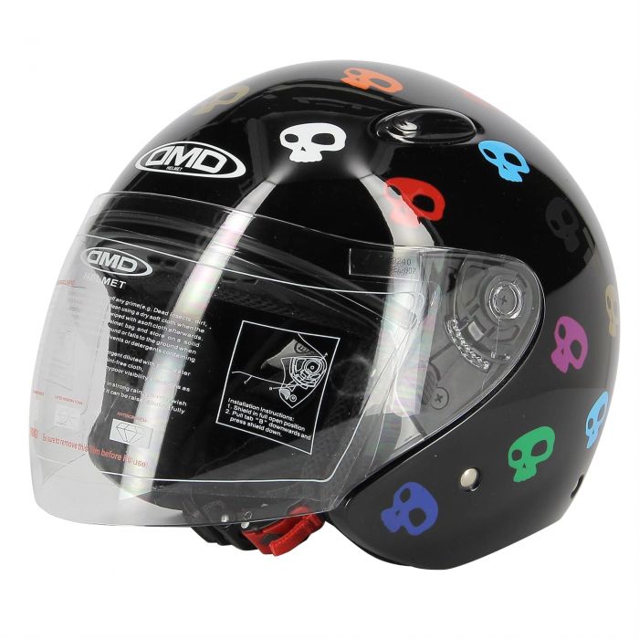 Casco Jet Dmd 007 Skull Black