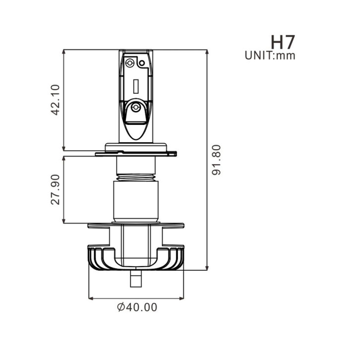 Lampadina Sifam H7 Led + Alimentatore 16w /2200 Lumens Cod. Pla7033