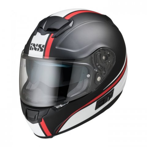 Full face helmet Ixs 215 2.1 with sunshade black white red