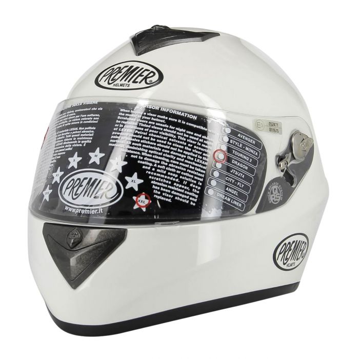 Casco Premier Dragon Fibra Monocolore Bianco