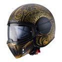 Casco Jet Caberg Ghost Maori Matt Black/gold