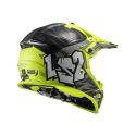 Casco Mx Cross Ls2 Mx437 Fast Evo Crusher Black H-v Yellow