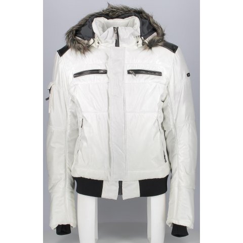 Chaqueta impermeable con protecciones Ixs Detroit blanco