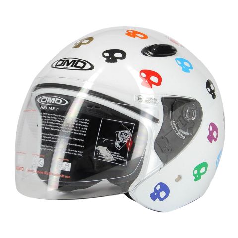 Casco Jet Dmd 007 Con Teschi Skull White