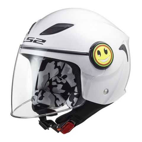 Children's Jet Helmet Ls2 FF602 Funny Gloss White