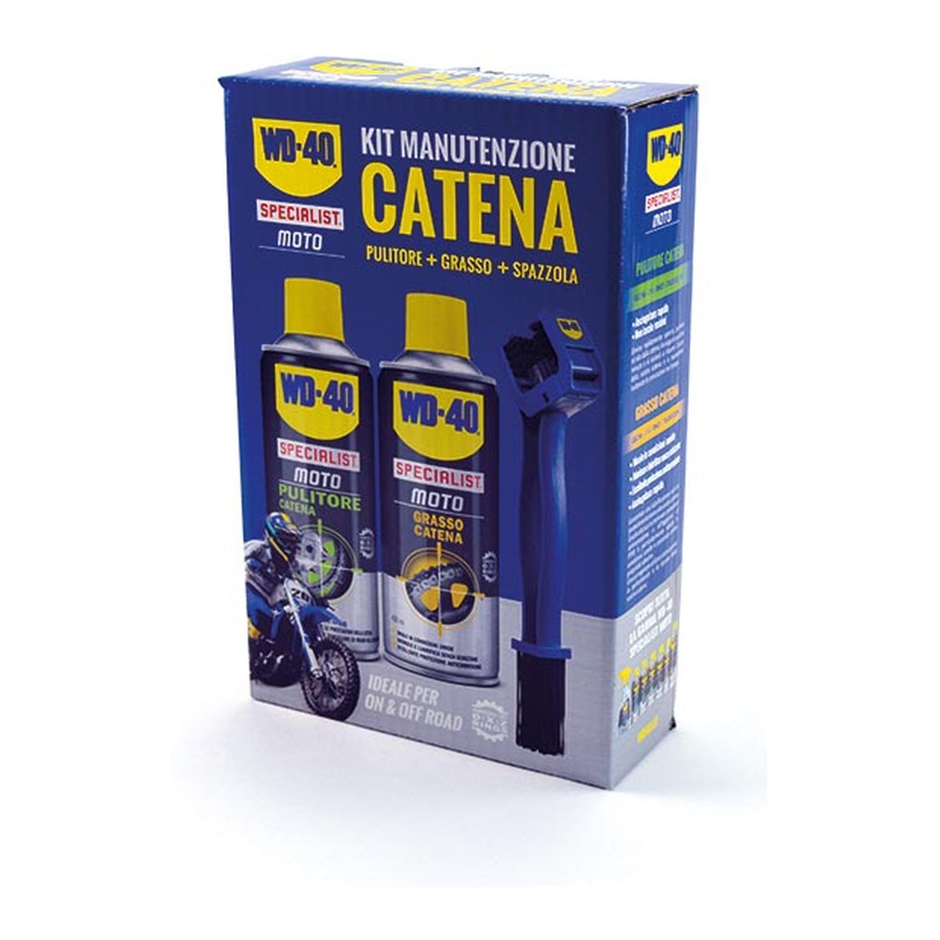 Kit Manutenzione Catena Wd-40 Pulitore + Grasso + Spazzola