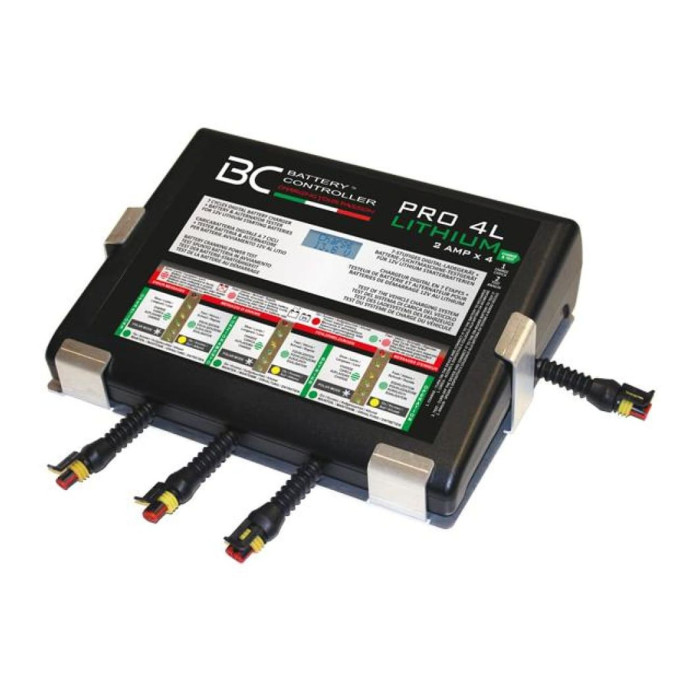 Bc Pro4l Caricabatteria Litio A 4 Uscite + Supporto A Parete
