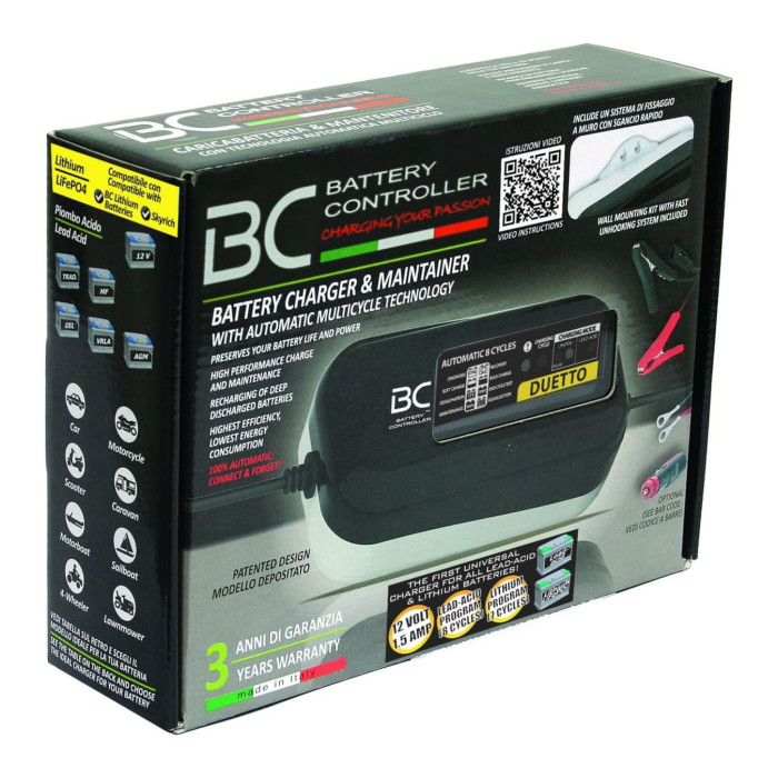 Caricabatteria Bc Duetto 1,5 Amp + Adattatore Ducati Dda
