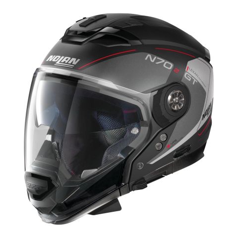 N70-2 Gt Lakota N-com Flat Black Red Nolan Crossover Helmet