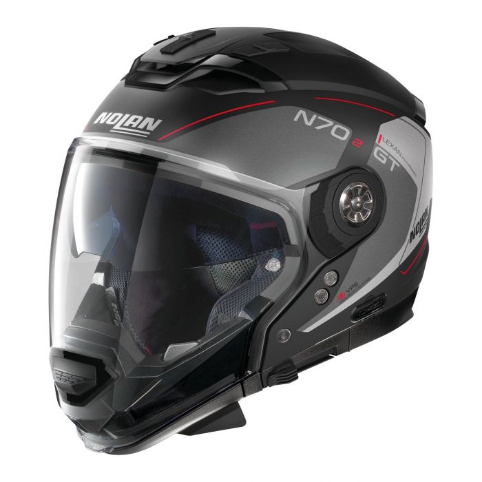 Casco Nolan Crossover N70-2 Gt Lakota N-com Flat Black Red