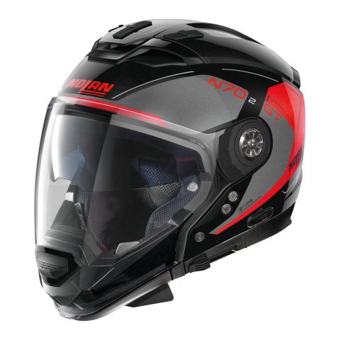 N70-2 Gt Lakota Nolan Crossover Helmet N-com Metal Black Red