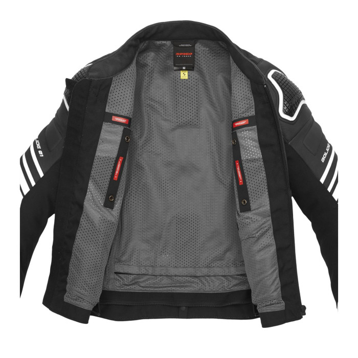 Giacca In Pelle Spidi Bolide Perf Nero/bianco