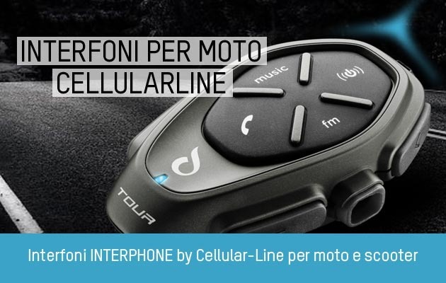 Interphone et Interphones Cellularline pour motos